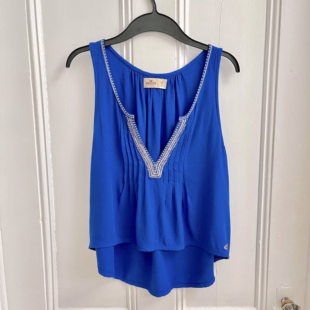Hollister Co. Royal Blue Embellished Tank Top
